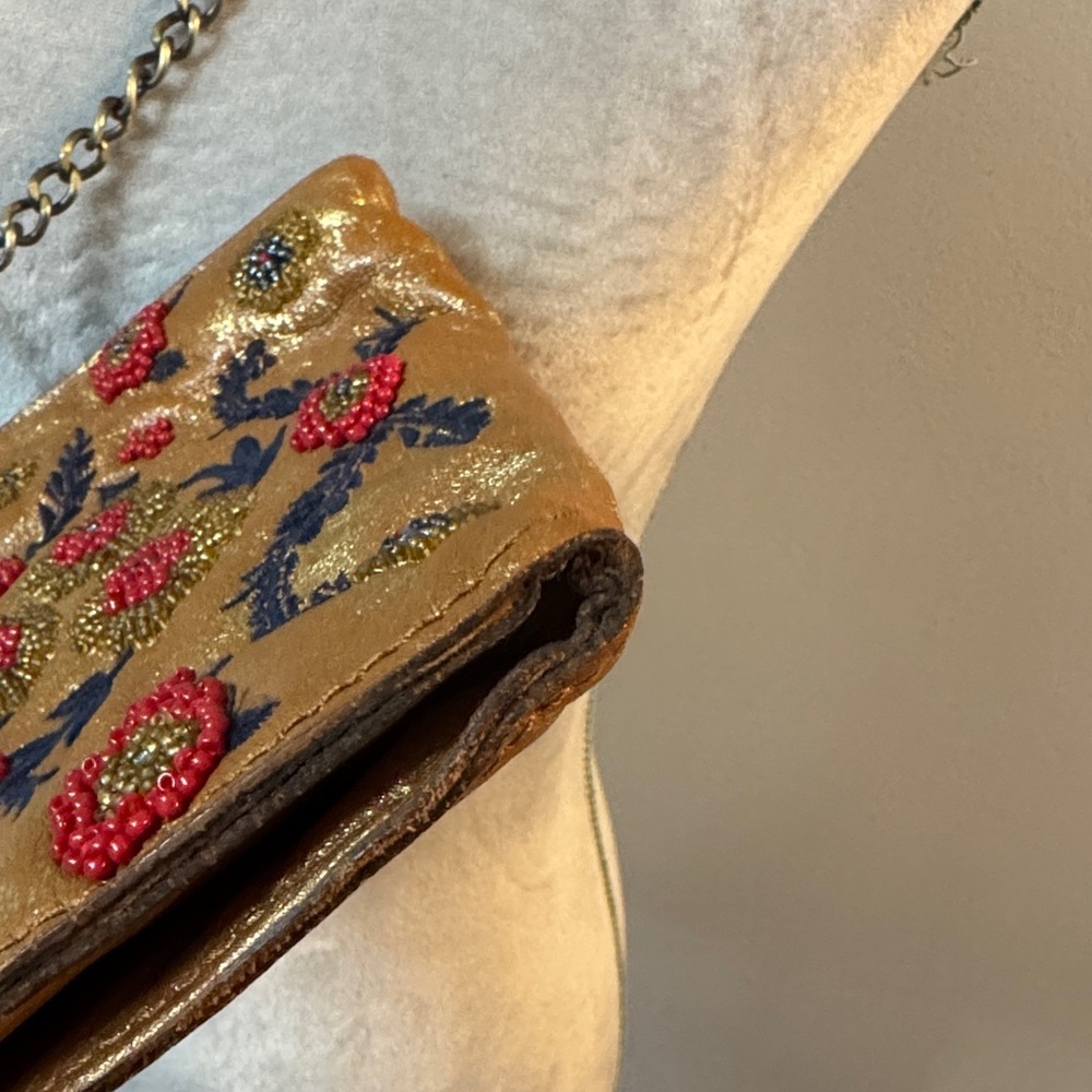 Patricia Nash Provençal Escaoe Beaded Carmonita Small Frame leather Clutch EUC - Picture 7 of 15
